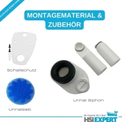 Geberit Vorwandelement Urinal Onyx ohne Deckel Drückerplatte schwarz inkl. Zubehör Set