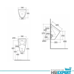 Geberit Vorwandelement Urinal Onyx ohne Deckel Drückerplatte schwarz inkl. Zubehör Set