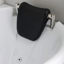 Glänzend weiße Whirlpool-Badewanne mit Nackenstütze rechts| Diletta