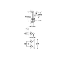 Grohe Quickfix Duscharmatur mit Thermostat PRECISION FLOW chrom 34800001