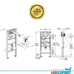Grohe Rapid SL Urinal Element HGMBAD Urinal ohne Deckel Drückerplatte weiß inkl. Zubehör Set
