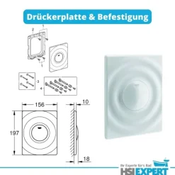 Grohe Rapid SL Urinal Element HGMBAD Urinal ohne Deckel Drückerplatte weiß inkl. Zubehör Set