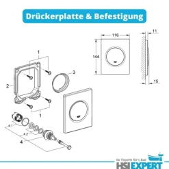Grohe Rapid SL Urinal Element mit Deckel Drückerplatte weiß inkl. Zubehör Set