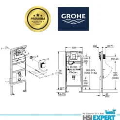 Grohe Rapid SL Urinal Element mit Deckel Drückerplatte weiß inkl. Zubehör Set