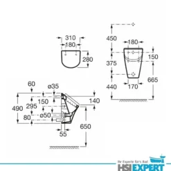 Grohe Rapid SL Urinal Element mit Deckel Drückerplatte weiß inkl. Zubehör Set