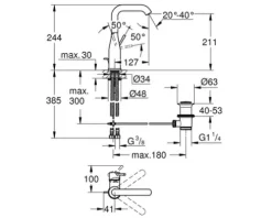 GROHE Waschtischarmatur ESSENCE chrom 32628001