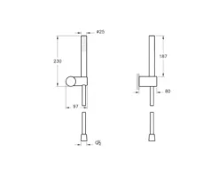 Handbrause Set VitrA Origin inkl. Brauseschlauch 1500 mm nickel A4554334