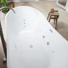 Home Deluxe - freistehende Badewanne mit Whirlpoolfunktion - OVALO PLUS - Maße 180 x 90 x 72 cm - inkl. komplettem Zubehör I Whirlwanne, Whirlpool für 2 Personen