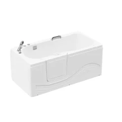 Home Deluxe - Seniorenbadewanne inkl. Whirlpool- VITAL M Links - Maße: 153 x 76 x 64cm - inkl. komplettem Zubehör I Badewanne mit Tür, Senioren Badewanne mit Einstieg