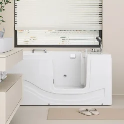 Home Deluxe - Seniorenbadewanne inkl. Whirlpool- VITAL M Rechts - Maße: 153 x 76 x 64cm - inkl. komplettem Zubehör I Badewanne mit Tür, Senioren Badewanne mit Einstieg, Whirlpool-Badewannen