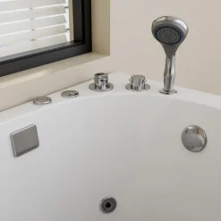 Home Deluxe - Seniorenbadewanne inkl. Whirlpool- VITAL M Rechts - Maße: 153 x 76 x 64cm - inkl. komplettem Zubehör I Badewanne mit Tür, Senioren Badewanne mit Einstieg, Whirlpool-Badewannen
