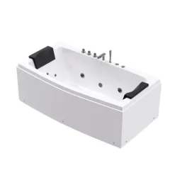 Home Deluxe - Whirlpool Badewanne - NOOR - weiß mit Handbrause und Massage - ca. 173 x 80 x 84 cm I Indoor Badewanne, Spa, 2 Personen