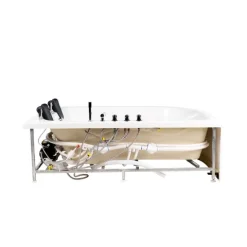 Home Deluxe - Whirlpool - BLUE OCEAN XL Links, Weiß, Maße: 180 x 120 x 65 cm - inkl. Nackenkissen, Armaturen und Whirlpoolpumpe I Whirlpool für 2 Personen, Indoor SPA, Eckbadewanne