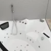 Home Deluxe - Whirlpool - Laguna L - Weiß, Maße 157x157x65cm - inkl. Radio, Heizung und Lichttherapie I Eckwanne für 2 Personen, Indoor Badewanne