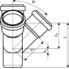 HT-ED Eckdoppelabzweig 67° DN 110/110/110 mm
