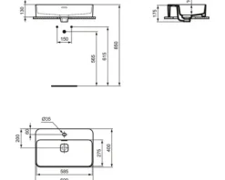 Ideal Standard Aufsatzwaschbecken Strada II 60 cm weiß T296801