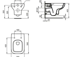 Ideal Standard Wand-WC i.life A Tiefspüler ohne Spülrand weiß glänzend ohne WC-Sitz T452301