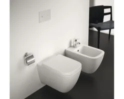 Ideal Standard Wand-WC Set i.life S Tiefspüler ohne Spülrand weiß glänzend mit WC-Sitz T473801