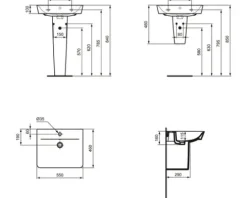 Ideal Standard Waschtisch Connect Air Cube 55 cm weiß mit Beschichtung E0299MA