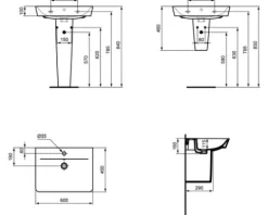 Ideal Standard Waschtisch Connect Air 60 x 46 cm weiß glänzend K876701