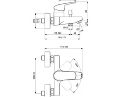 Ideal Standard Badewannenarmatur CERAFLEX chrom B1721AA