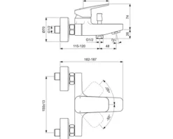 Ideal Standard Badewannenarmatur CERAPLAN chrom BD256AA