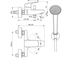 Ideal Standard Badewannenarmatur CERAPLAN chrom BD258AA