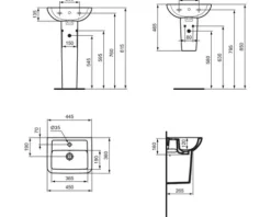 Ideal Standard Halbsäule Eurovit zu Handwaschbecken weiß T426701