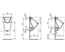 Ideal Standard Urinal Eurovit Zulauf Hinten weiß glänzend K553801