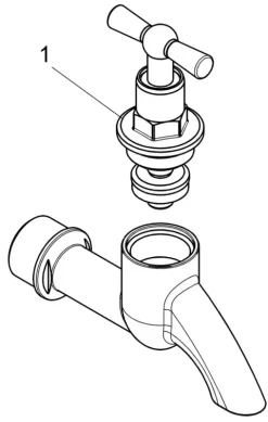 JS AUSLAUFVENTIL MIT STRAHLREGLER OHNE SV,KNEBEL-OT,1/2,MATT CHROM