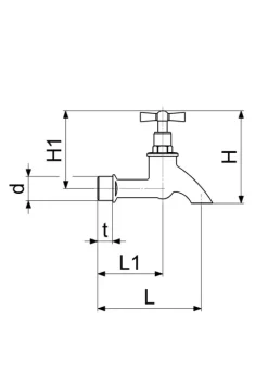 JS AUSLAUFVENTIL MIT STRAHLREGLER OHNE SV,KNEBEL-OT,1/2,MATT CHROM