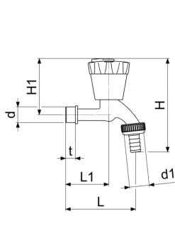 JS AUSLAUFVENTIL,ABSCHLIESSBAR M. SV,DN20,MATT CHROM,GRIFF:GR/SCHW
