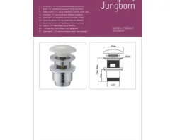 Jungborn Ablaufventil Pop-UP 1 1/4" weiß glänzend