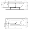 Jungborn Badewanne Dieci 75 x 170 cm weiß glänzend