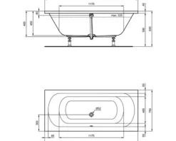 Jungborn Badewanne Dieci 75 x 170 cm weiß glänzend