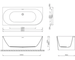Jungborn Badewannen Set ONE 169 x 76 cm Rundung rechts Montage in Ecke links mit angeformter Schürze weiß glänzend