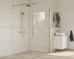 Jungborn Duschsäule inkl. Thermostat LAMBDA gold gebürstet