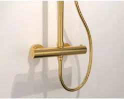 Jungborn Duschsäule inkl. Thermostat LAMBDA gold gebürstet