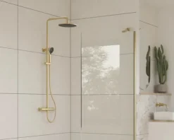 Jungborn Duschsäule inkl. Thermostat LAMBDA gold gebürstet