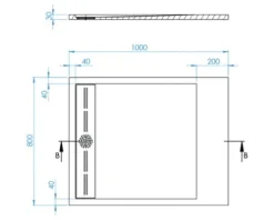 Jungborn Duschwanne VENTI 100 x 80 x 3 cm weiß matt
