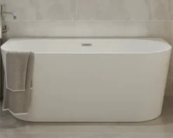 Jungborn Halbfreistehende Badewanne ONE 169 x 80 cm weiß glänzend