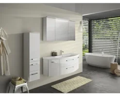 Jungborn Spiegelschrank VENTITRE 140 x 17 x 70,3 cm weiß glanz 3-türig J850.091450