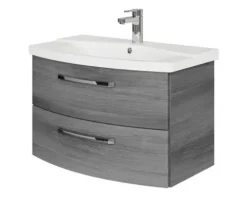 Jungborn Waschtischunterschrank VENTITRE BxHxT 80 x 49,2 x 43 cm Frontfarbe graphit struktur quer holzdekor