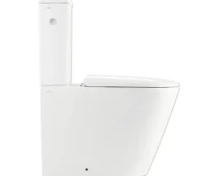 Jungborn WC-Kombination ONE Tiefspüler ohne Spülrand weiß glänzend beschichtet Nano-Effekt (schmutzabweisend) mit WC-Sitz (Absenkautomatik, Quick-Release leicht abnehmbar) mit Turbo-Flush-Technologie