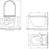 Jungborn Dusch-WC Set DUE 59 Basic Tiefspüler ohne Spülrand weiß mit WC-Sitz (Absenkautomatik, Quick-Release leicht abnehmbar) Turbo Flush Spültechnik und Nachtlicht