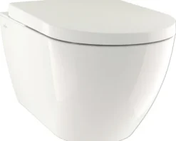 Jungborn Dusch-WC Set DUE 59 Basic Tiefspüler ohne Spülrand weiß mit WC-Sitz (Absenkautomatik, Quick-Release leicht abnehmbar) Turbo Flush Spültechnik und Nachtlicht