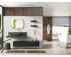 Jungborn NONUS/DECEM Marmorwandpanel BxHxT 100.8x20x1.5 cm forest grün matt