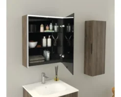 Jungborn Spiegelschrank QUATTRO SEDICI NOVE 60 x 20 x 70 cm nussbaum 1-türig LED IP 44