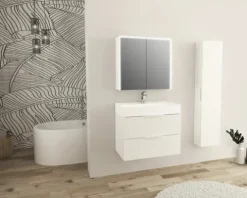 Jungborn Spiegelschrank QUATTRO SEDICI NOVE 80 x 20 x 70 cm weiß matt 2-türig LED IP 44