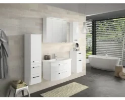 Jungborn Spiegelschrank VENTITRE 80 x 17 x 70,3 cm weiß glanz 3-türig J850.098050